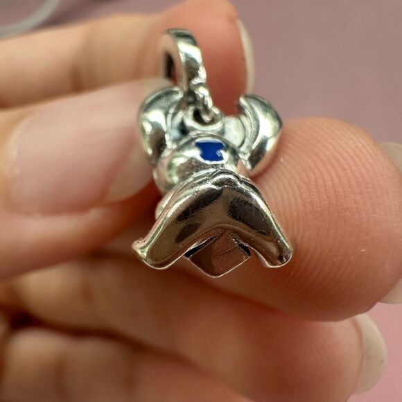 NWOT Lilo & Stitch in Mickey Mouse hat with popcorn Disney x Pandora FIT silver - Picture 8 of 10